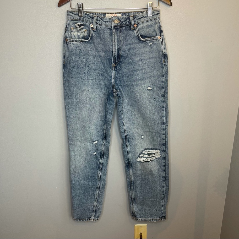 Free People, We the Free Dakota High Rise Straight Jeans, Distressed, Size 28 - Picture 5 of 14